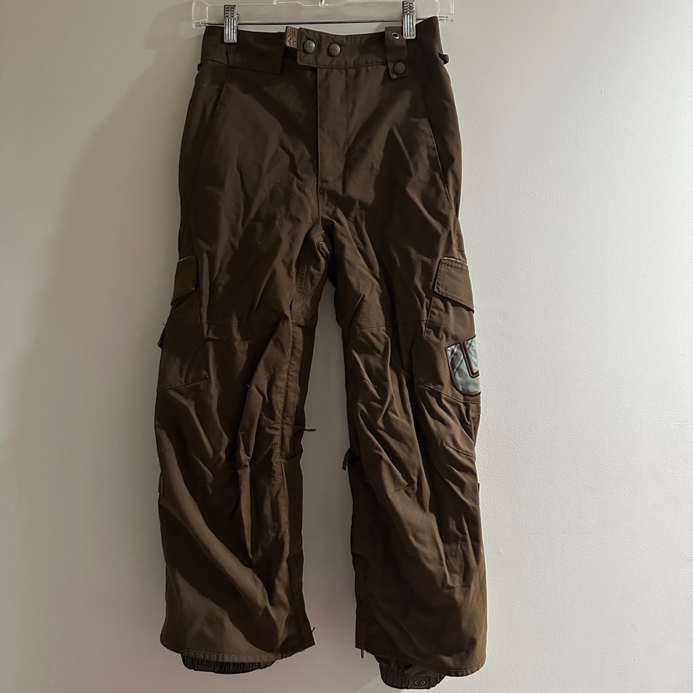 Vintage Burton Boys Asym Pant Snowboard Ski Pants Brown S Waterproof Insulated